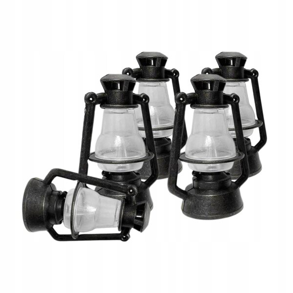 5x Miniaturowy 1:12 Dollhouse Oil Light Udawaj Zagraj w rustykalną latarnię dla czerni