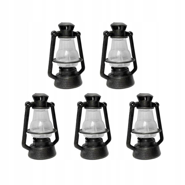 5x Miniaturowy 1:12 Dollhouse Oil Light Udawaj Zagraj w rustykalną latarnię dla czerni
