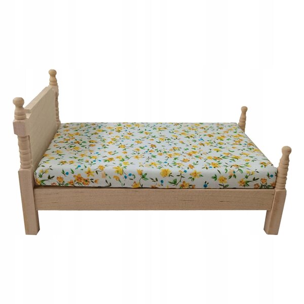 Letto in Miniatura in Legno 1:12 per Casa delle Bambole - Arredo Vintage