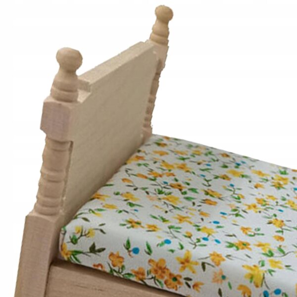 Letto in Miniatura in Legno 1:12 per Casa delle Bambole - Arredo Vintage