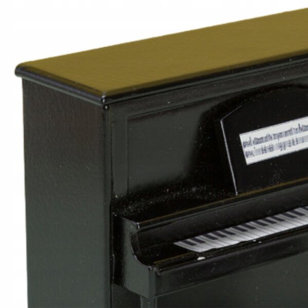 Miniatuur piano met kruk voor poppenhuis 1:12 zwart