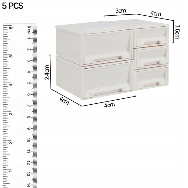 Mini-Aufbewahrungsboxen für Puppenhäuser 1:12 und 1:6 Set 5-teilig