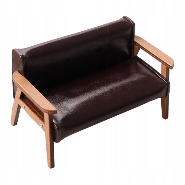 Domek dla lalek Sofa Miniaturowy zestaw sof Fotel Kanapa Poduszka Ciemnobrązowy Big