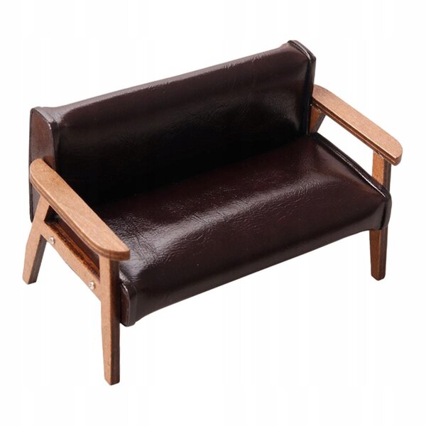 Domek dla lalek Sofa Miniaturowy zestaw sof Fotel Kanapa Poduszka Ciemnobrązowy Big