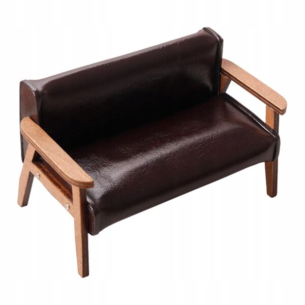 Domek dla lalek Sofa Miniaturowy zestaw sof Fotel Kanapa Poduszka Ciemnobrązowy Big