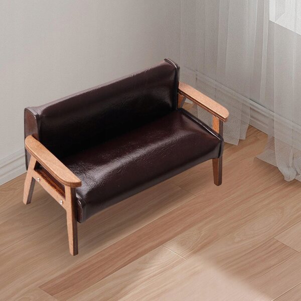 Domek dla lalek Sofa Miniaturowy zestaw sof Fotel Kanapa Poduszka Ciemnobrązowy Big