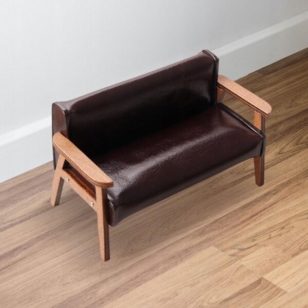 Domek dla lalek Sofa Miniaturowy zestaw sof Fotel Kanapa Poduszka Ciemnobrązowy Big