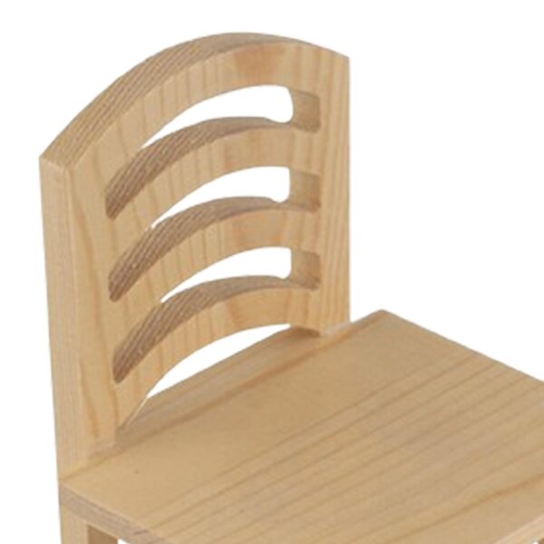 Set 2 Mini Sedie in Legno Grezzo per Casa delle Bambole e Progetti DIY