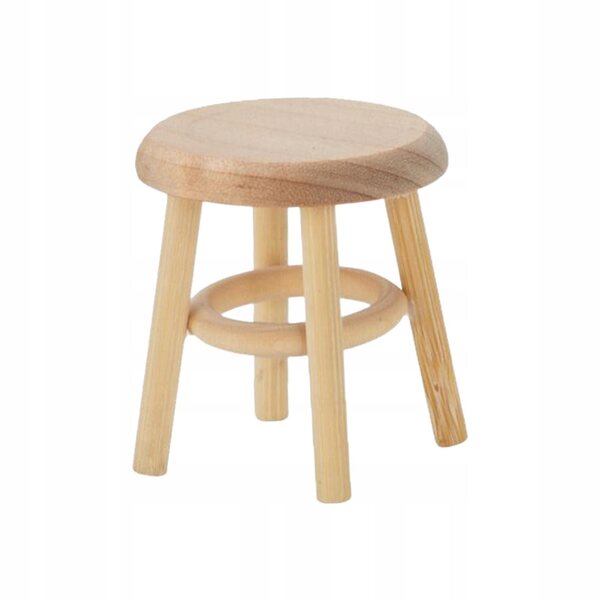 Tabouret miniature en bois pour maison de poupée à l'échelle 1:12, fait à la main