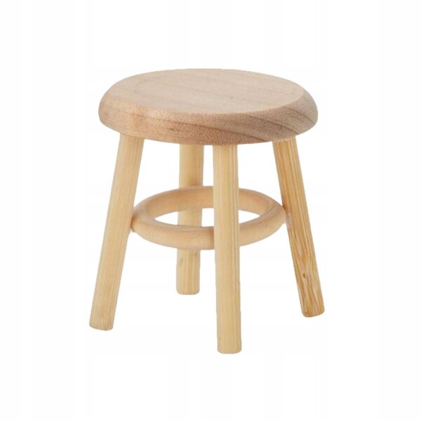 Tabouret miniature en bois pour maison de poupée à l'échelle 1:12, fait à la main