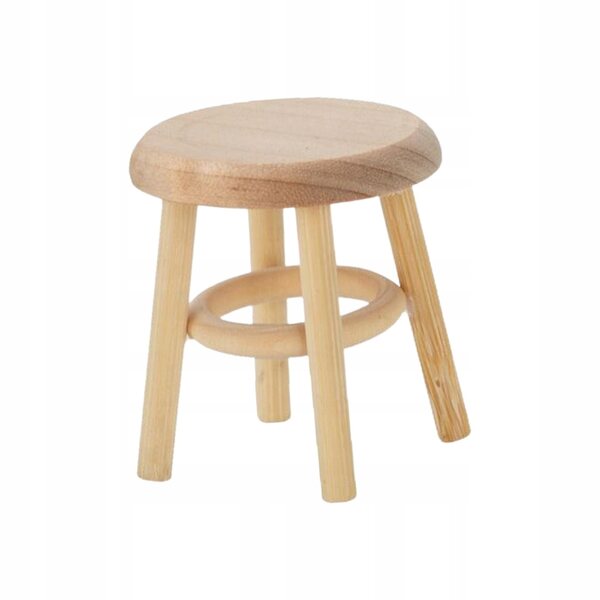 Tabouret miniature en bois pour maison de poupée à l'échelle 1:12, fait à la main
