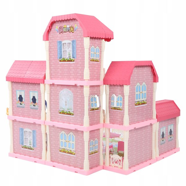 DIY-Puppenhaus mit 4 Etagen und 11 Zimmern für Kinder ab 3 Jahren