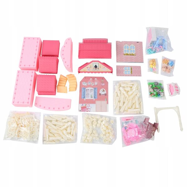 DIY-Puppenhaus mit 4 Etagen und 11 Zimmern für Kinder ab 3 Jahren