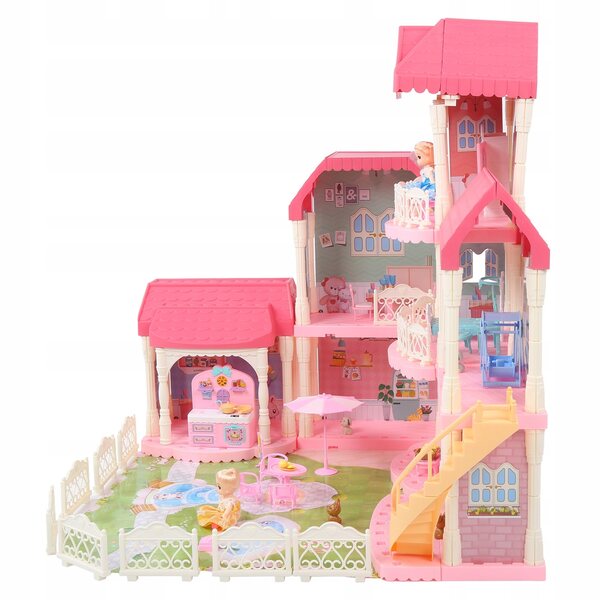 DIY-Puppenhaus mit 4 Etagen und 11 Zimmern für Kinder ab 3 Jahren