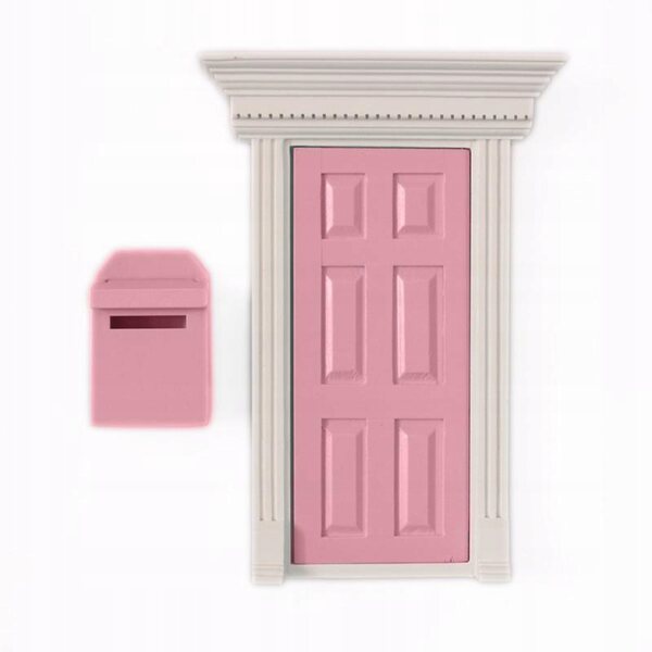 Cassetta postale in legno in miniatura viola per casa delle bambole 1:12