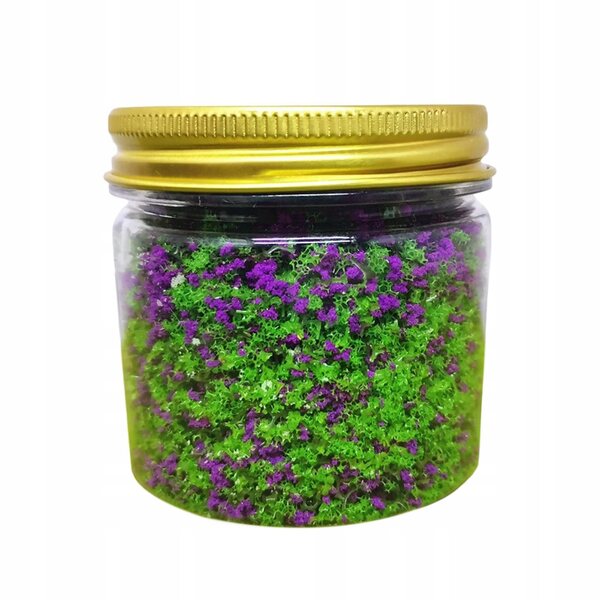 Lila Kunstrasen- und Blumen-Dekorationsmaterial-Set für DIY-Szenarien