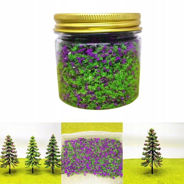 Lila Kunstrasen- und Blumen-Dekorationsmaterial-Set für DIY-Szenarien