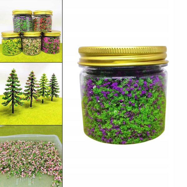 Lila Kunstrasen- und Blumen-Dekorationsmaterial-Set für DIY-Szenarien