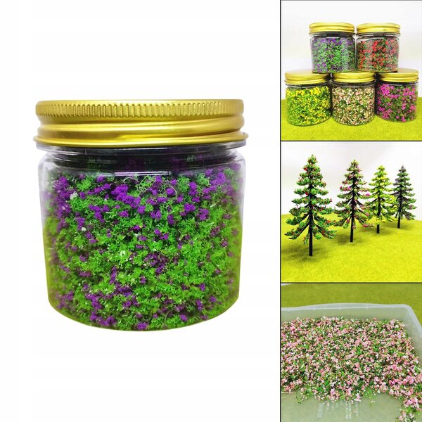 Lila Kunstrasen- und Blumen-Dekorationsmaterial-Set für DIY-Szenarien