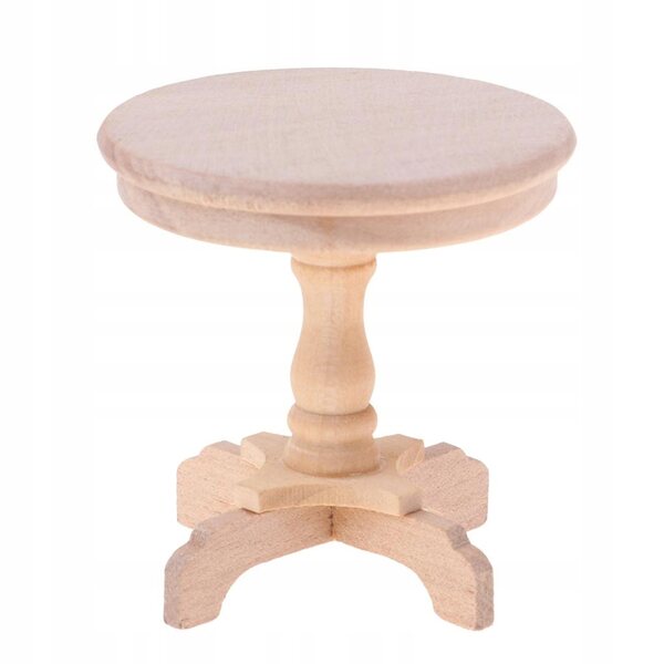 Miniatuur ronde houten tafel 1:12 voor doe-het-poppenhuis