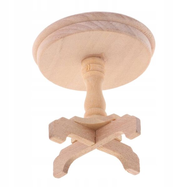 Miniatuur ronde houten tafel 1:12 voor doe-het-poppenhuis