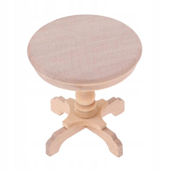 Miniatuur ronde houten tafel 1:12 voor doe-het-poppenhuis
