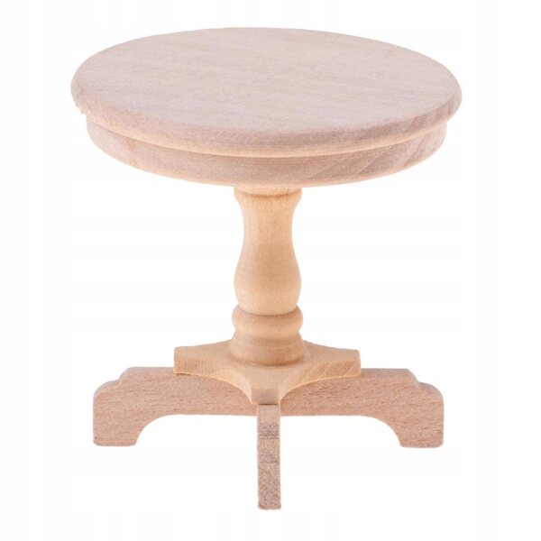 Miniatuur ronde houten tafel 1:12 voor doe-het-poppenhuis