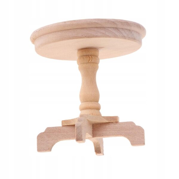 Miniatuur ronde houten tafel 1:12 voor doe-het-poppenhuis