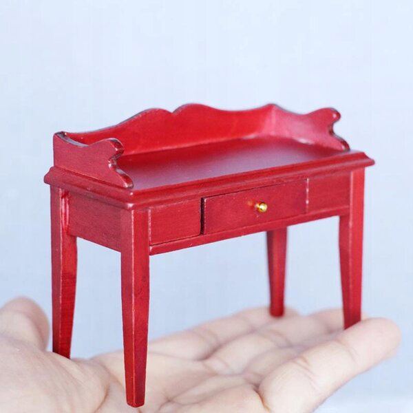 1/12 Dollhouse Vintage Retro Handmade Drewniane Biurko