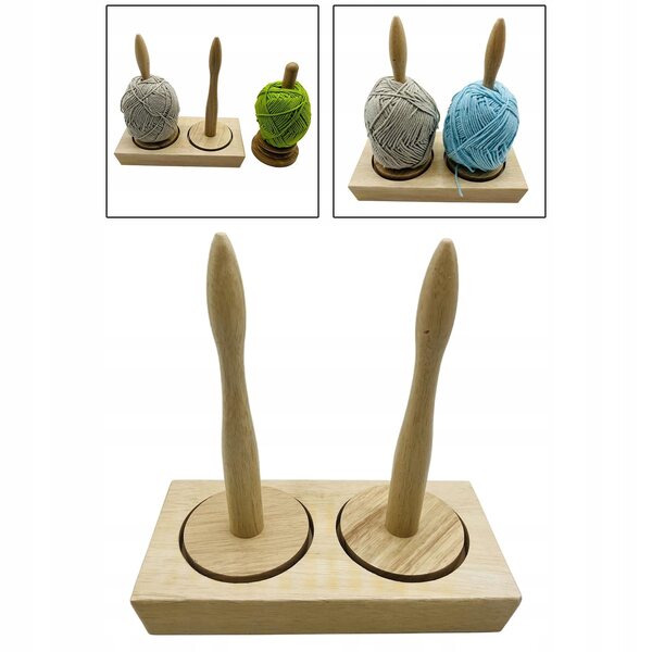 Natürlicher Holzvogel für Garn und Wolle zum Stricken und Häkeln