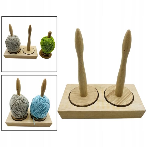 Natürlicher Holzvogel für Garn und Wolle zum Stricken und Häkeln