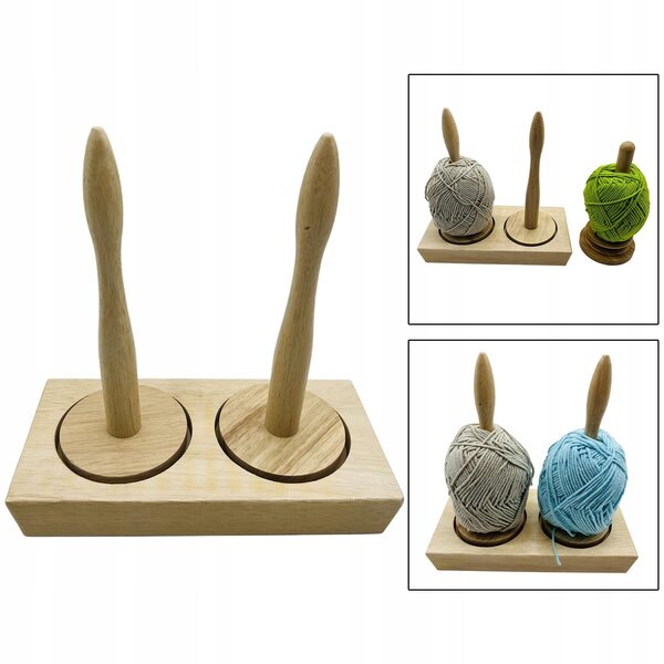 Natürlicher Holzvogel für Garn und Wolle zum Stricken und Häkeln