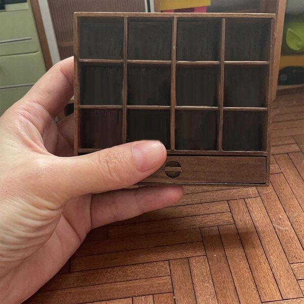 Stojak de maison de poupée en bois miniature 1:6 couleur noyer noir