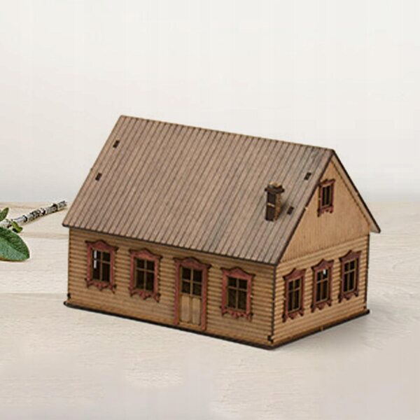 DIY 1:72 Holzhaus-Modellbausatz für eine Vintage-Landschaft im europäischen Stil