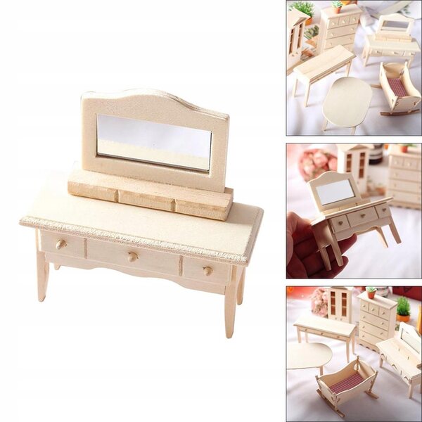 Holzmöbelset für 1:12 Puppenhaus – Wohnzimmer und Esszimmer