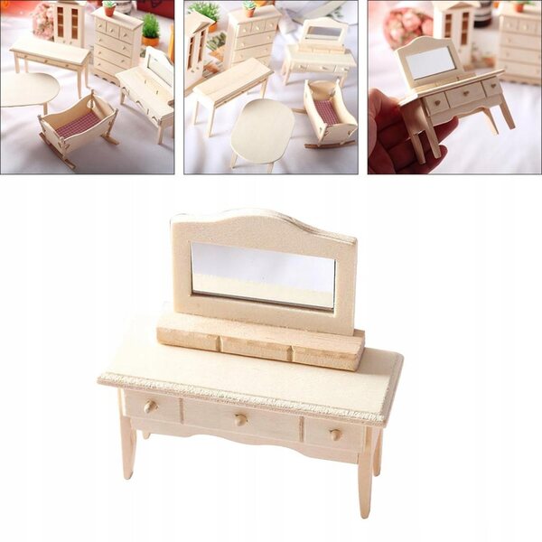 Holzmöbelset für 1:12 Puppenhaus – Wohnzimmer und Esszimmer