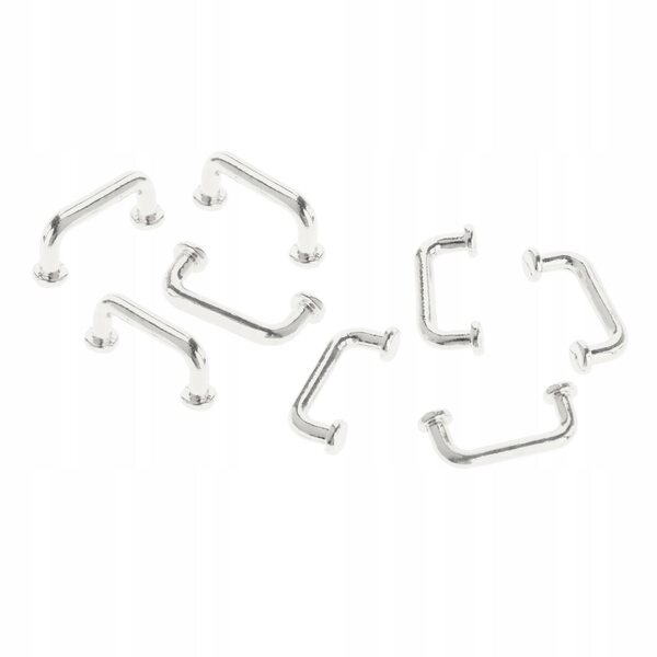 Mini maniglie metalliche decorative per mobili 8 pezzi argento vintage