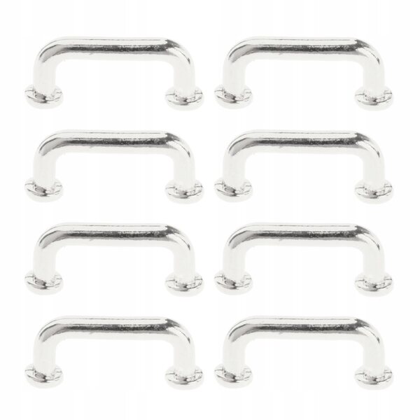 Mini maniglie metalliche decorative per mobili 8 pezzi argento vintage