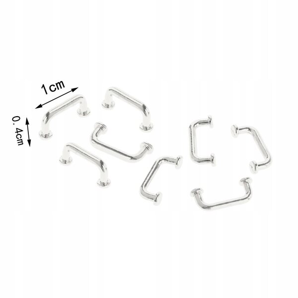 Mini maniglie metalliche decorative per mobili 8 pezzi argento vintage