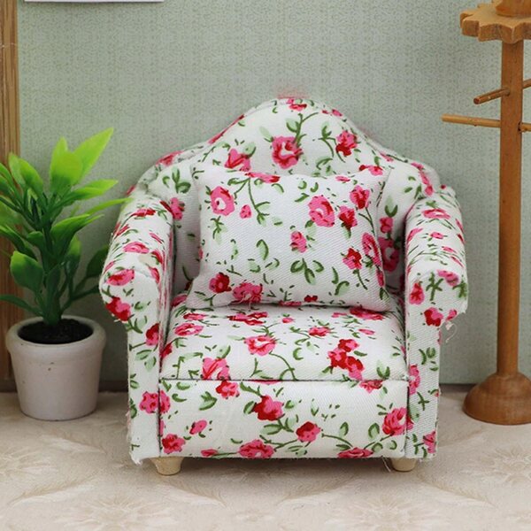 1:12 Holzsofa für KingLine Puppenhaus, Retro-Modell