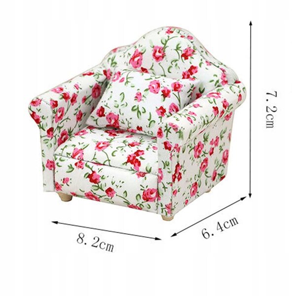 1:12 Holzsofa für KingLine Puppenhaus, Retro-Modell