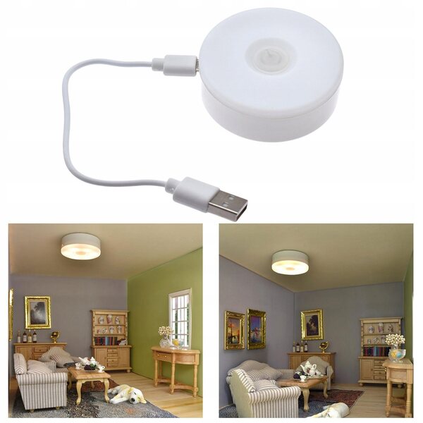 1:12 LED-Deckenleuchte für Puppenhäuser mit Lichtregulierung und Magnetfuß