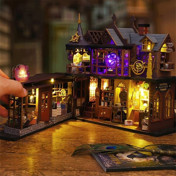 DIY Zauberhaus-Set aus Holz mit LEDs – Kreativität und Magie für Kinder