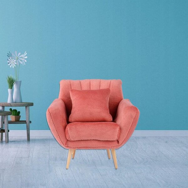 Sofa rossa in legno e polare per casa delle bambole 1:12 - Mini arredamento nordico
