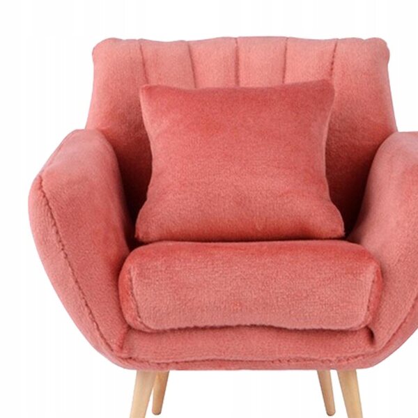 Sofa rossa in legno e polare per casa delle bambole 1:12 - Mini arredamento nordico