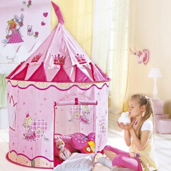 Cottage per bambole Knorrtoys con tenda a corona, robusta e colorata