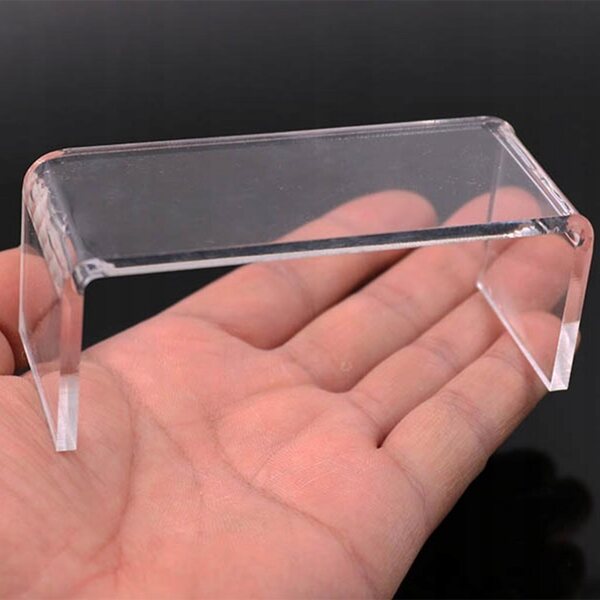 Miniatuur transparant acryltafel 1:12 voor poppenhuis wit