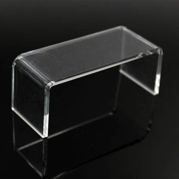 Miniatuur transparant acryltafel 1:12 voor poppenhuis wit