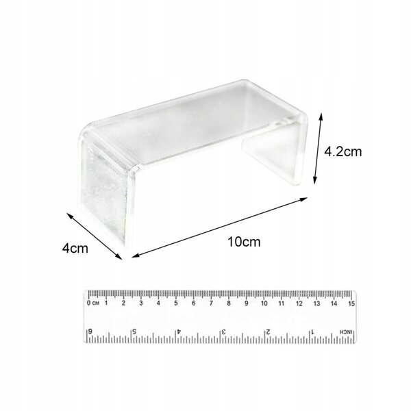 Miniatuur transparant acryltafel 1:12 voor poppenhuis wit