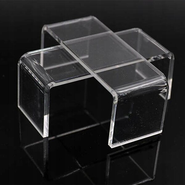 Miniatuur transparant acryltafel 1:12 voor poppenhuis wit
